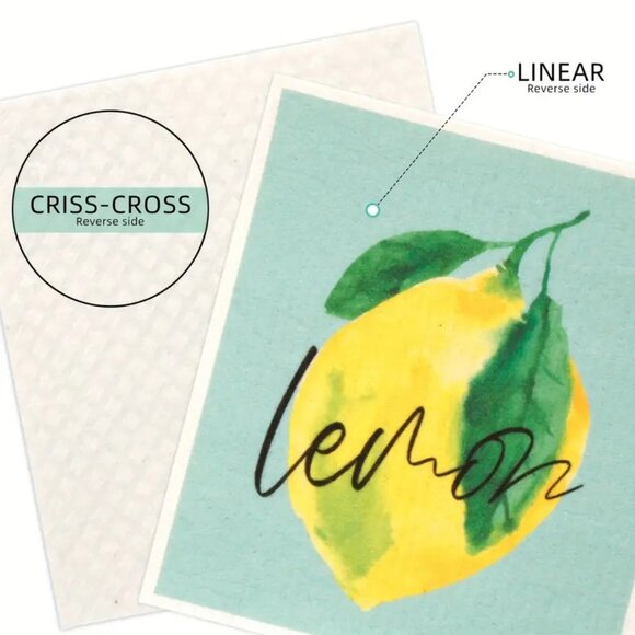 NEW Set of 12 Swedish Dishcloths - Lemon & Lemonade Kitchen Towels, Reusable - Picture 6 of 9